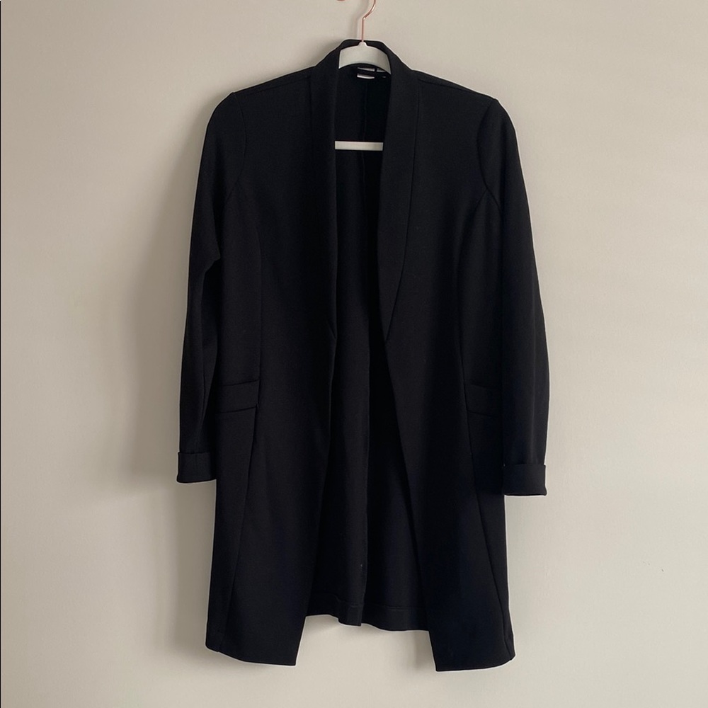 Elegant Black Women's Long Blazer
